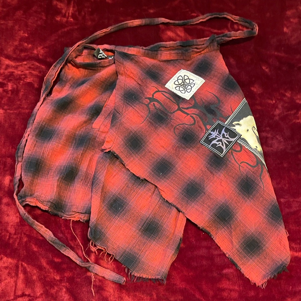 Drop Dead Clothing plaid wrap skirt